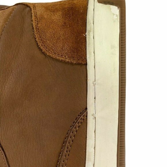 Aldo Mens Brown Leather Ankle High Tie Boots 13